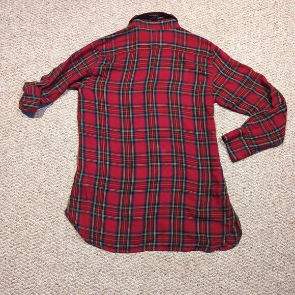 Lauren Ralph Lauren Button Up Shirt Womens Medium Red Plaid Roll Tab Sleeve - Picture 4 of 7